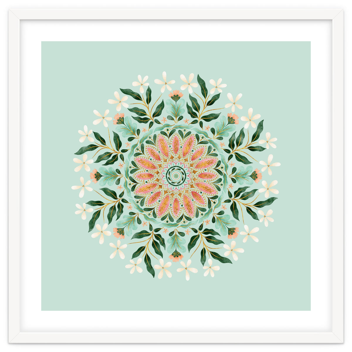 Floral Mandala | Mint Green