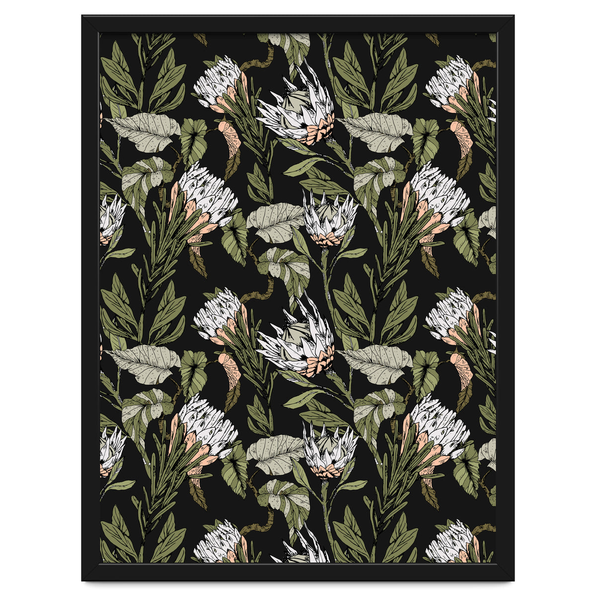 Dark pattern botanical boho