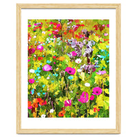 Meadow Flowers, Botanical Nature Landscape Painting