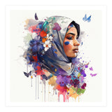 Watercolor Floral Muslim Arabian Woman #5 (Print Only) thumbnail