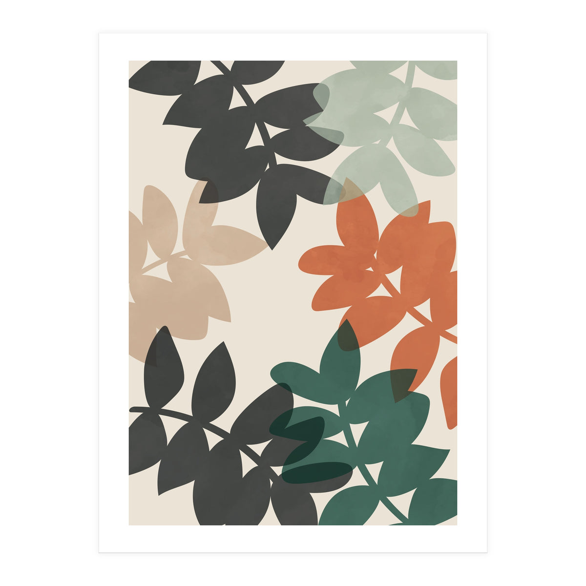 Abstract Colorful Leaves (Print Only)