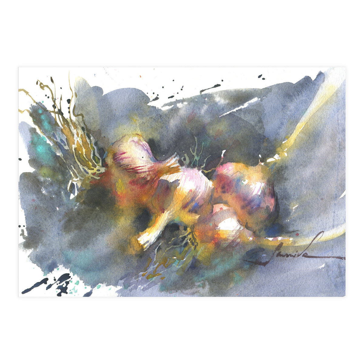 Still life painting watercolor (Print Only)