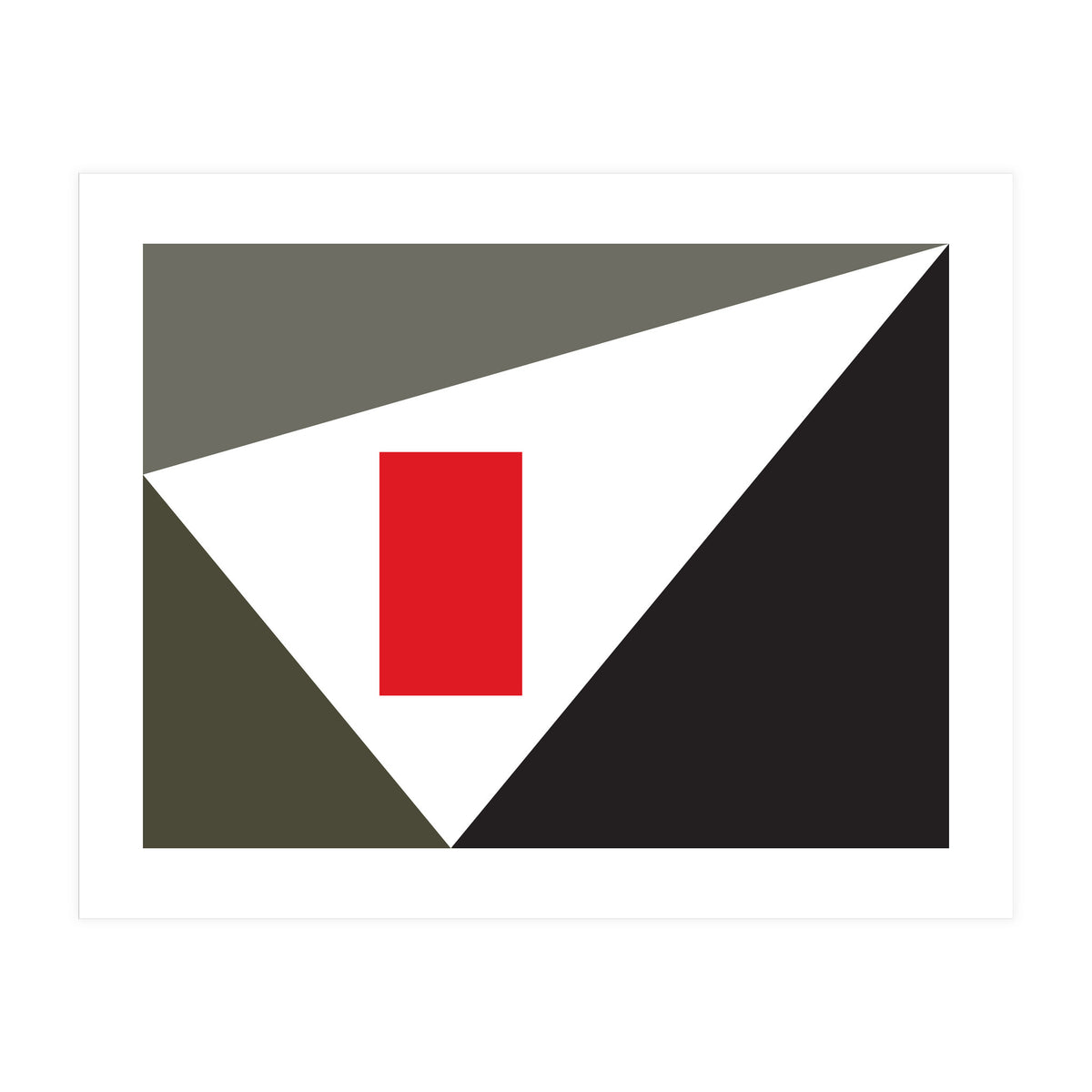 Geometric Shapes No. 86 - grey & red (Print Only)