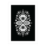 Scandinavian Folk Pattern Monochrome 01  (Print Only) thumbnail