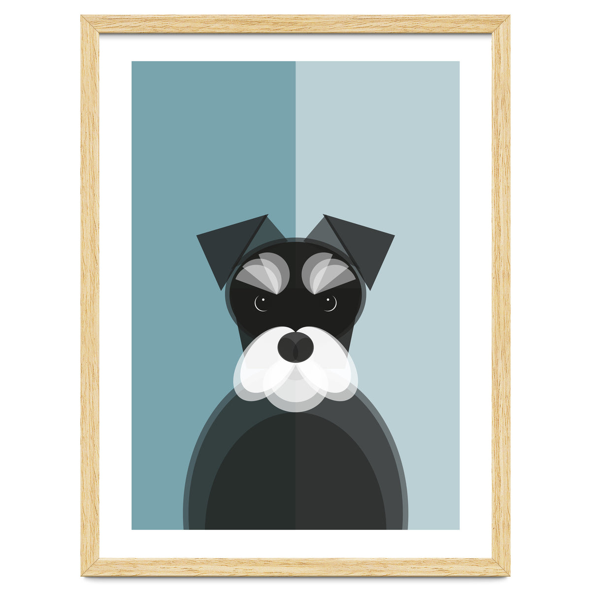 Mid Century Geometric Miniature Schnauzer Dog