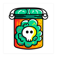 Kawaii Cute Skull In A Jar (Print Only)