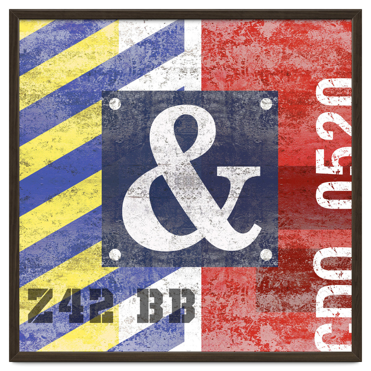 Blue Ampersand Industrial Abstract