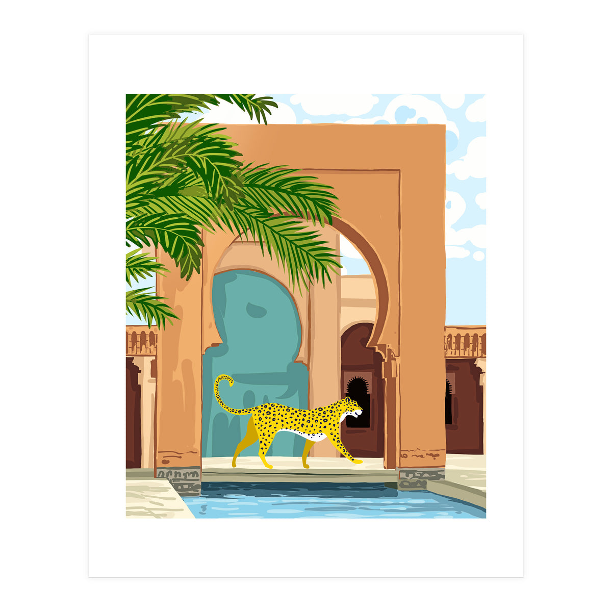 Cheetah under the Moroccan arch (Print Only)