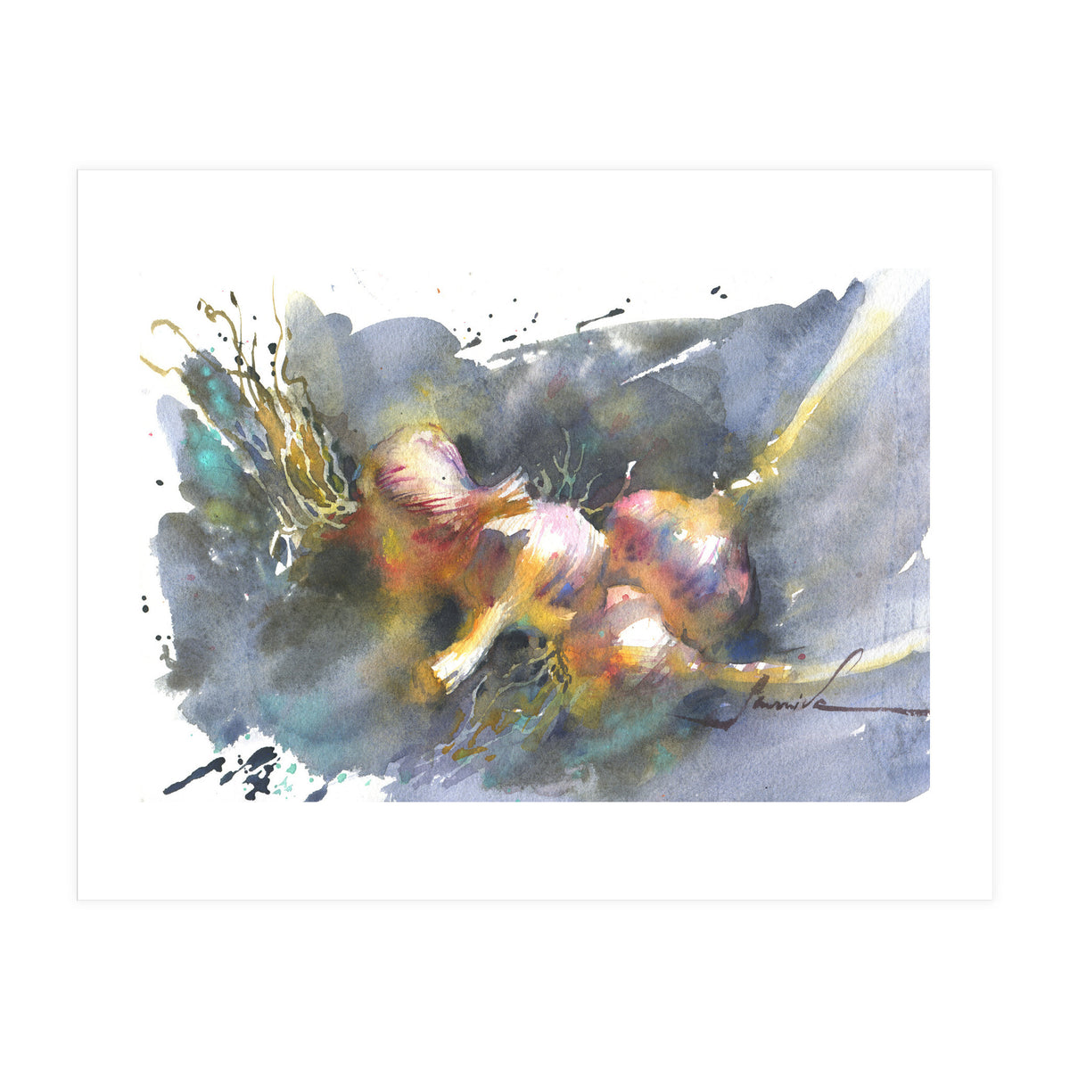 Still life painting watercolor (Print Only)