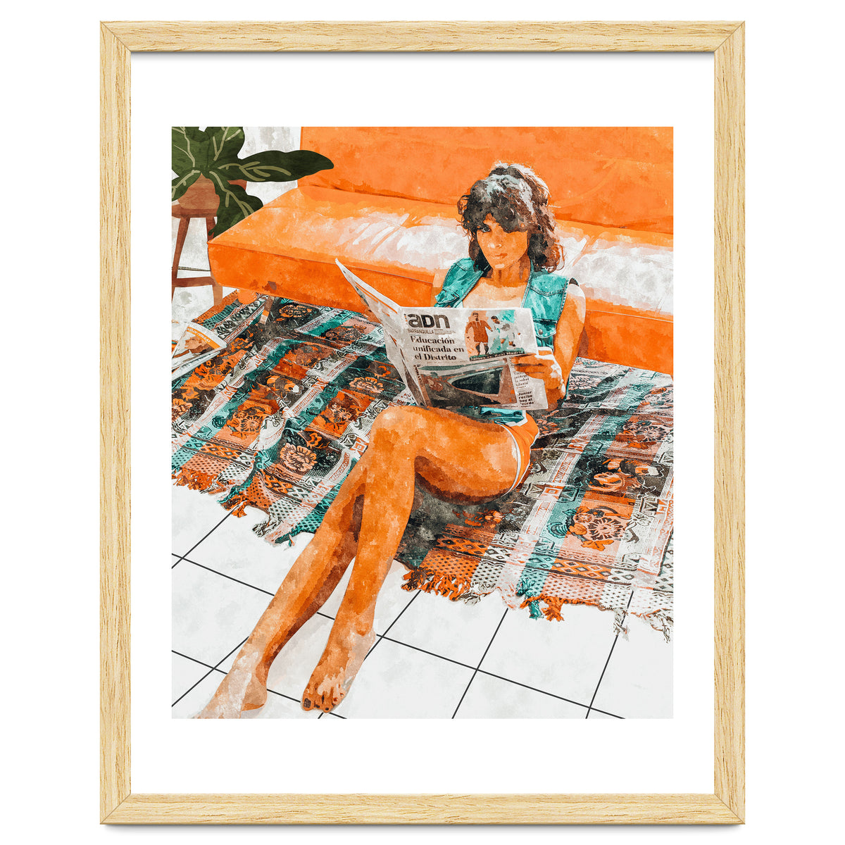 The Gossip Column | Modern Bohemian Woman Hippie Décor | Staycation Fashion Painting