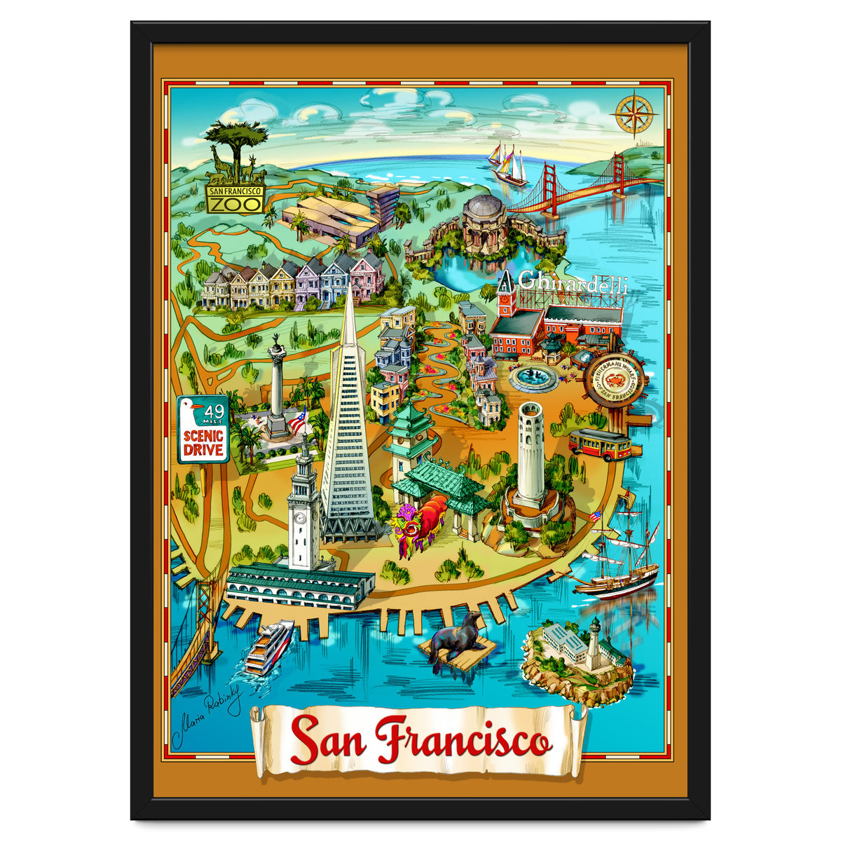 San Francisco Map Illustration