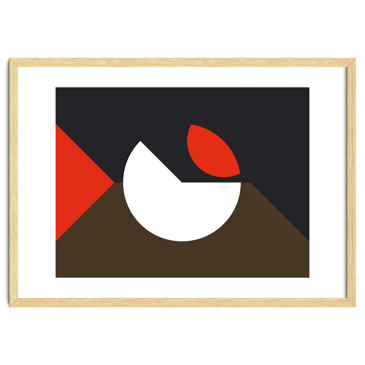 Geometric Shapes No. 10 - brown, dark blue & red