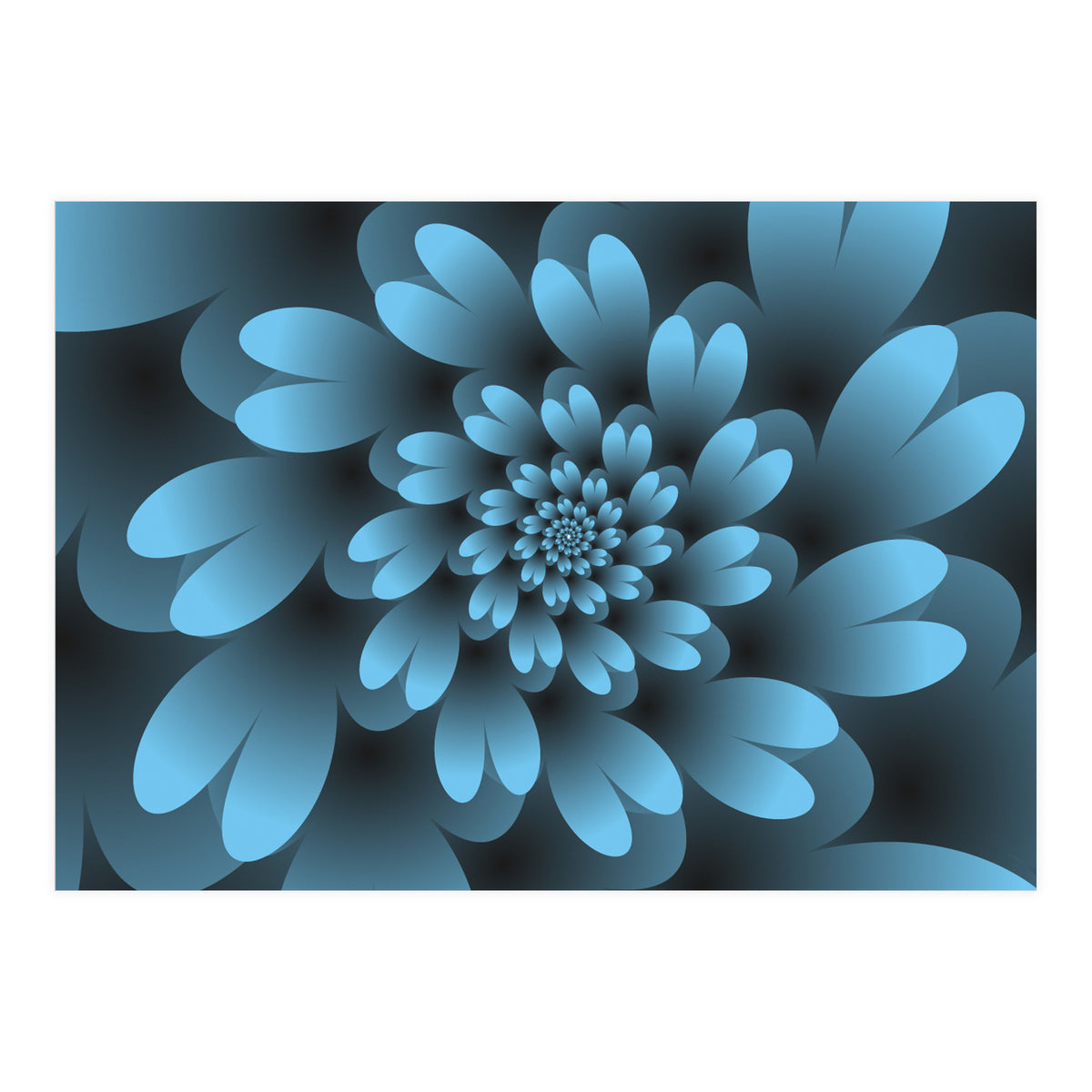 Blue Floral Satin (Print Only)