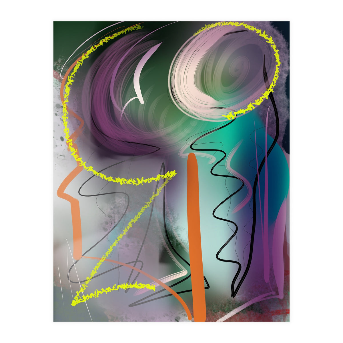 Purple With Glittering Yellow (Print Only)