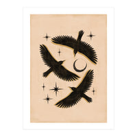 Black Birds Flying With The Moon (Print Only)