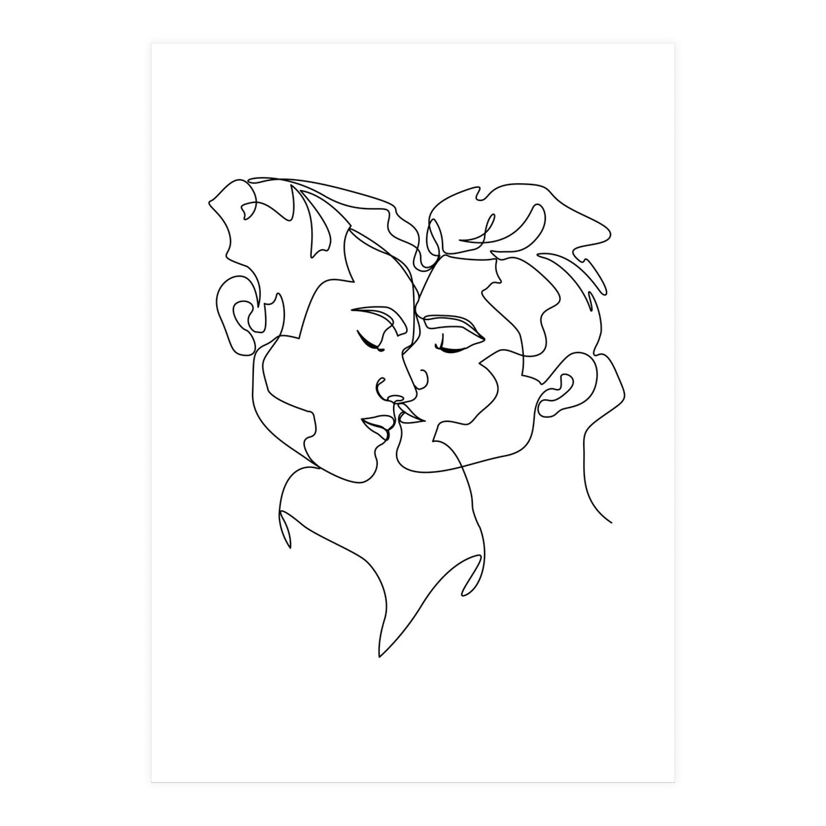 gay love line art (Print Only)