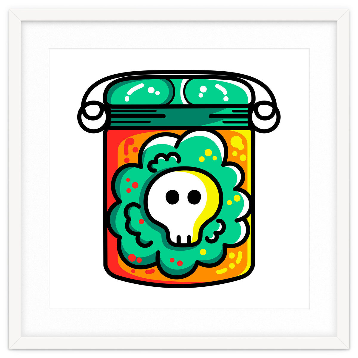 Kawaii Cute Skull In A Jar