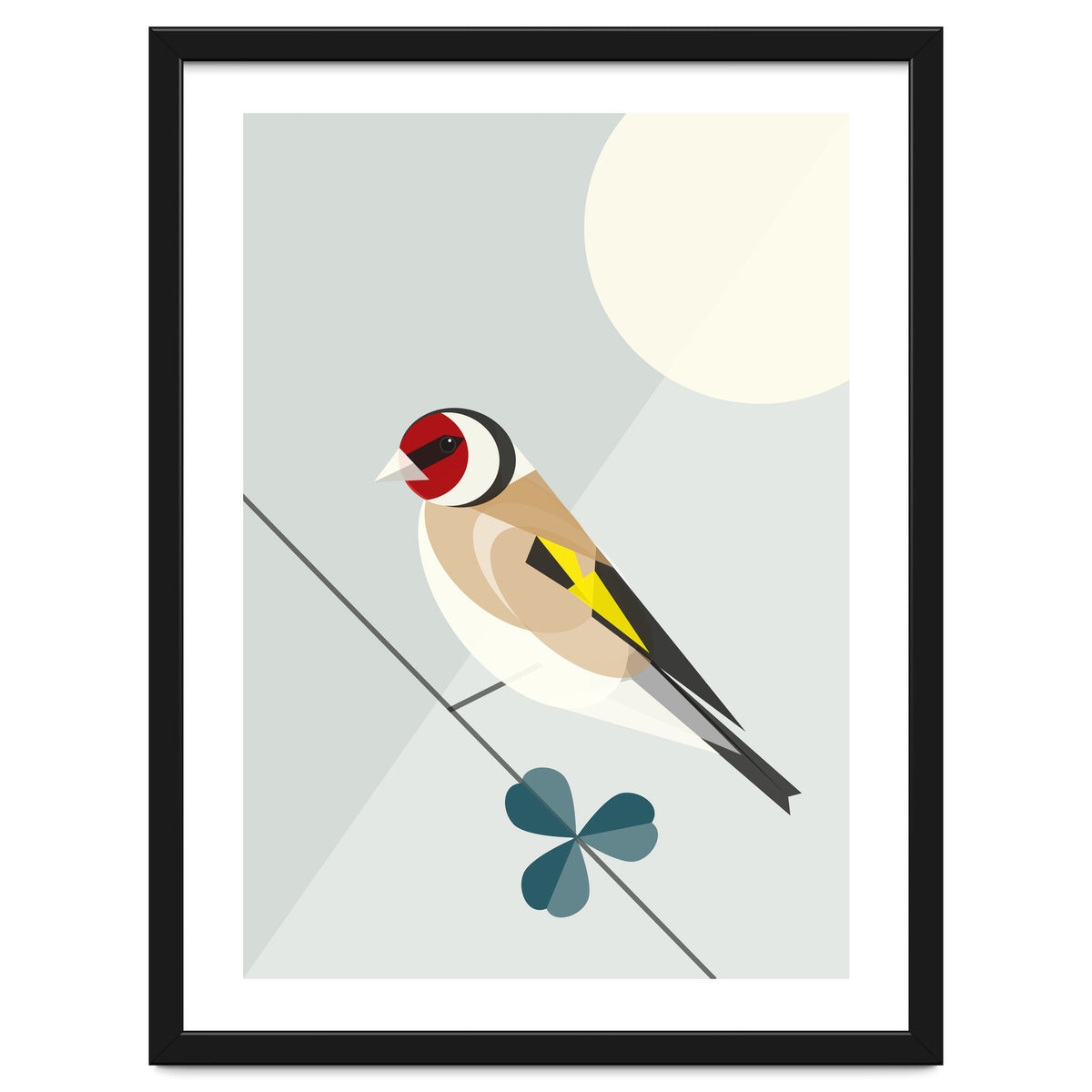 Mid Century Geometric Goldfinch
