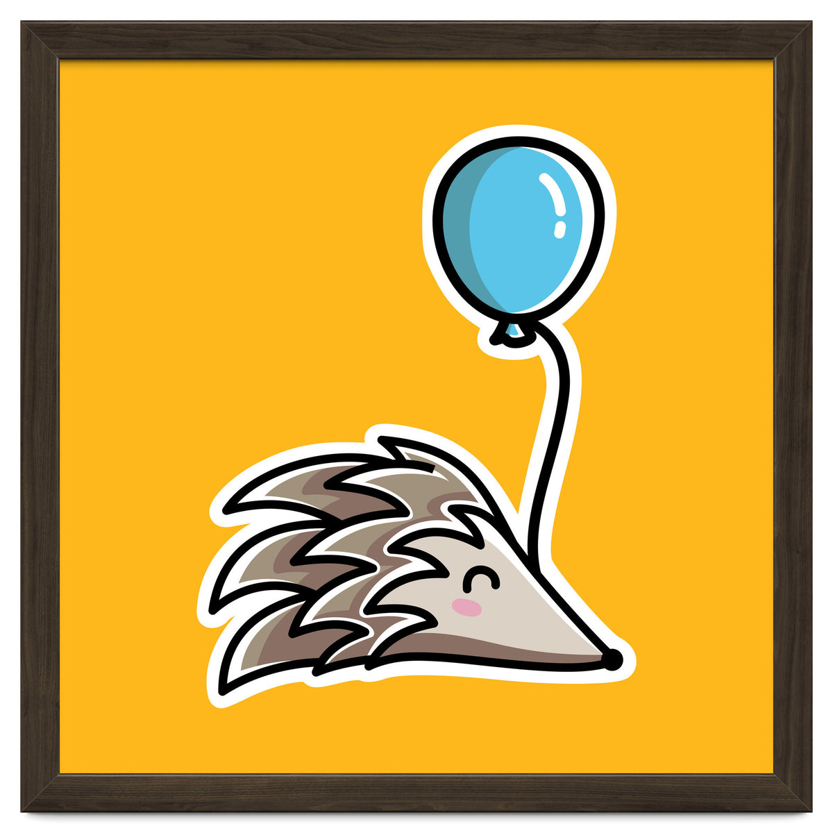 Kawaii Cute Hedgehog With Balloon