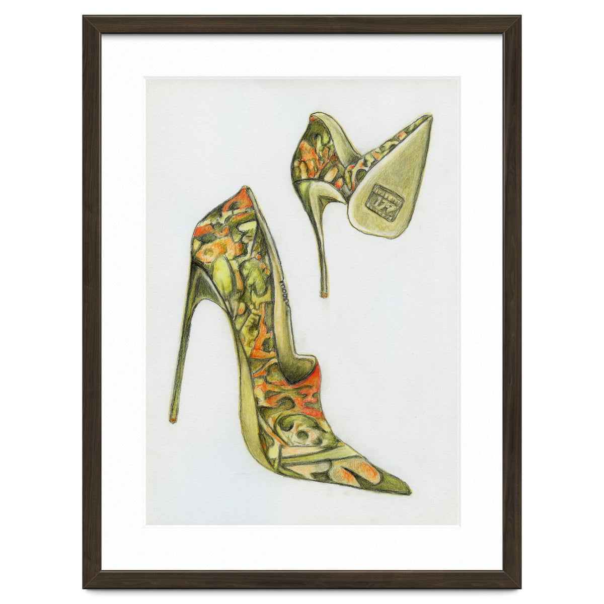 Green stiletto shoes