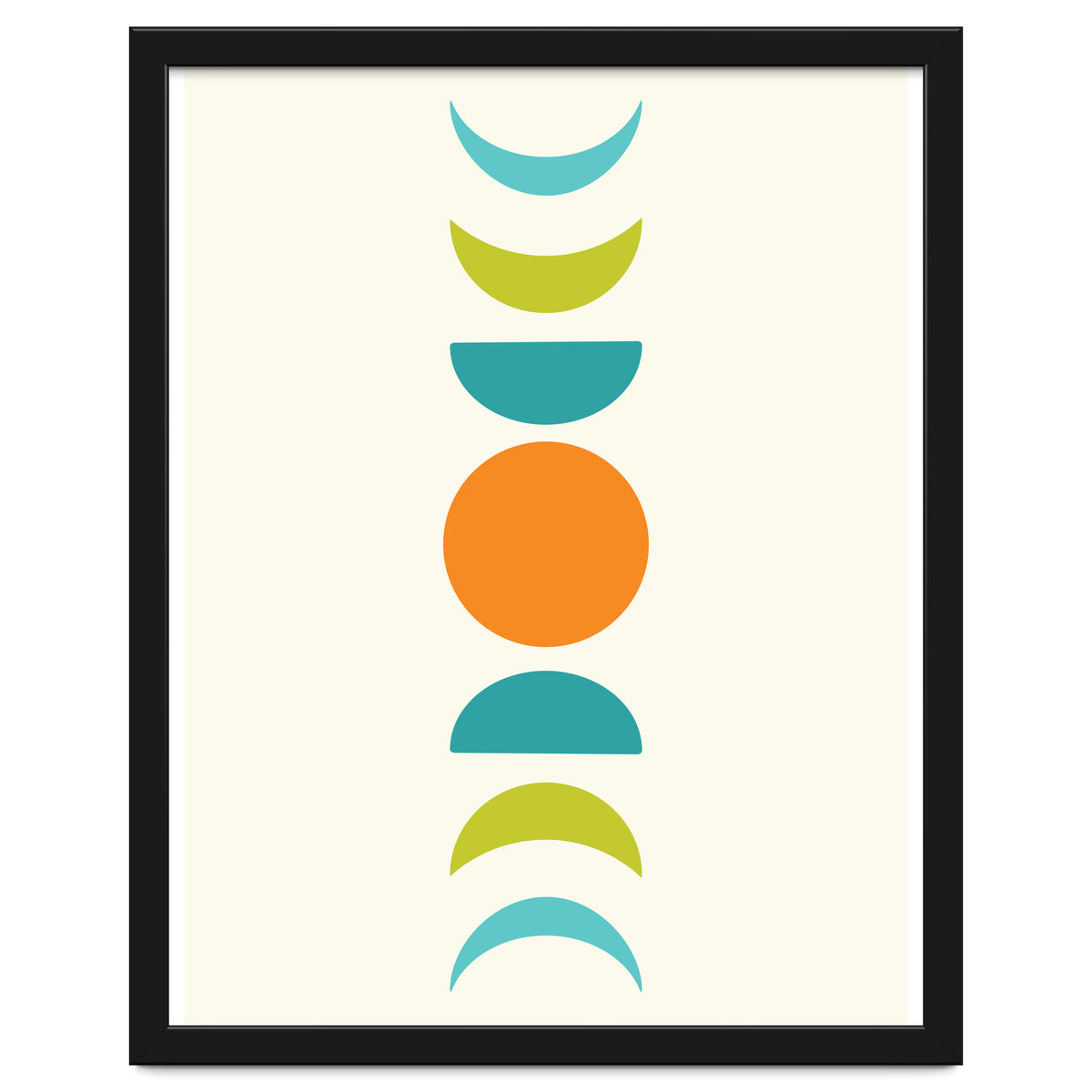 Abstract Moons Teal and Orange