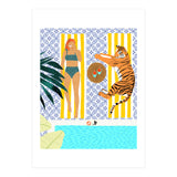 How To Vacay With Your Tiger, Human Animal Connection Illustration, Tropical Travel Morocco Painting (Print Only) thumbnail