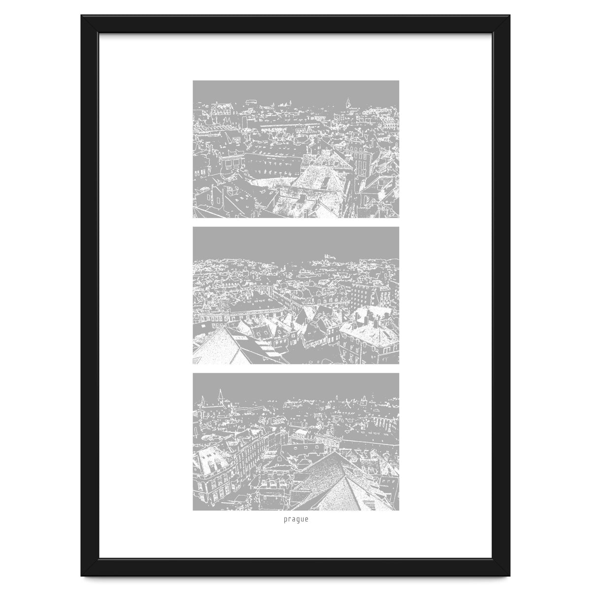 Prague print in grey