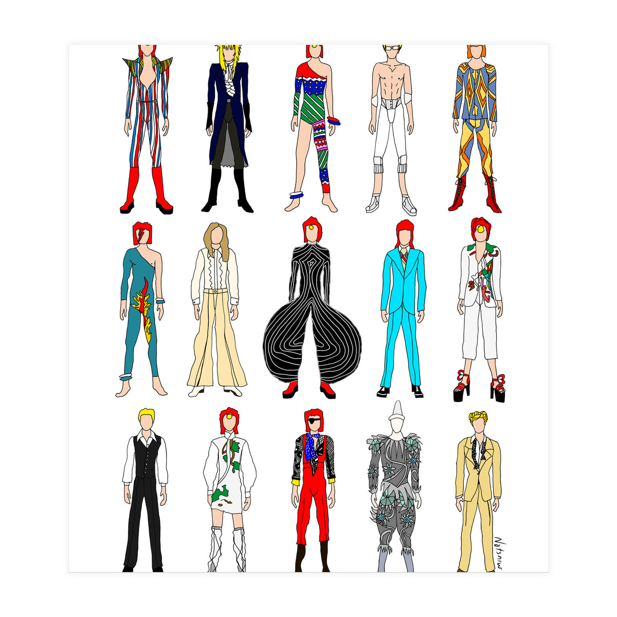 Outfits of Bowie Fashion (Print Only)