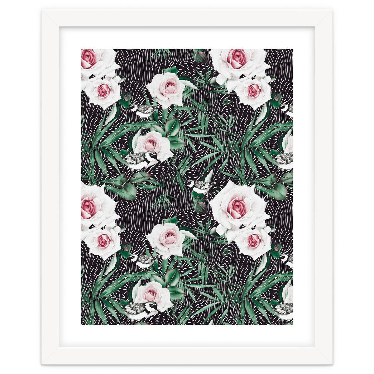 Dark flowery abstract of birds