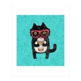 Cute Coffee cat and doodles (Print Only) thumbnail