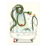 Snake in the Bath, Funny Bathroom Humour (Print Only) thumbnail