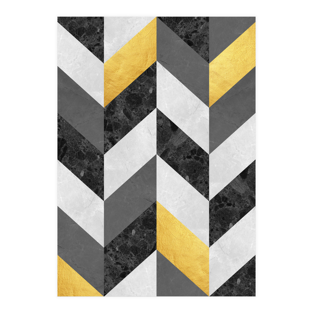 Chevron gold and marble (Print Only)