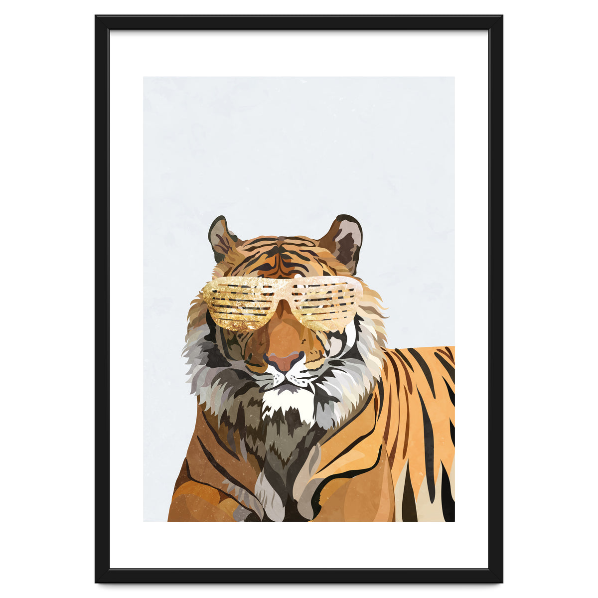 Hip Hop Tiger White Portrait