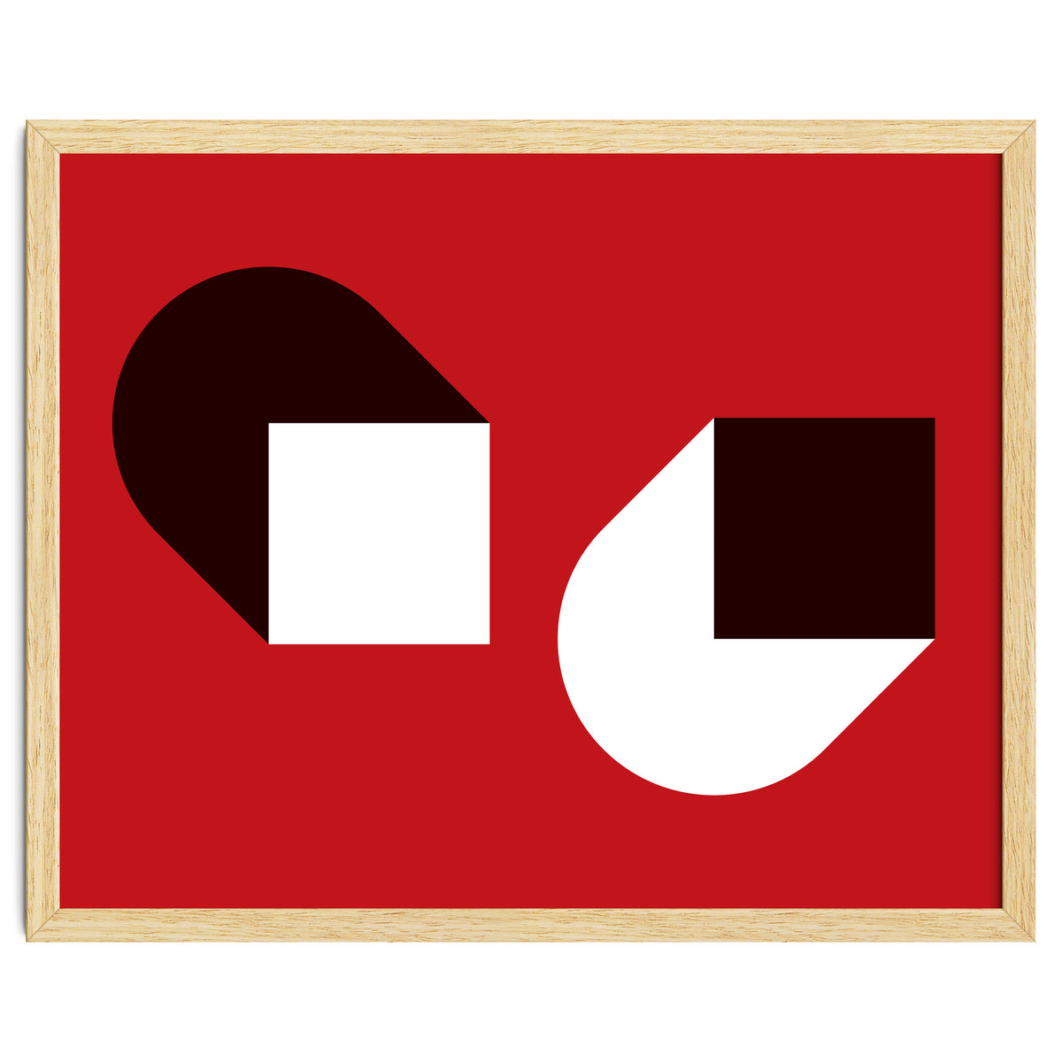 Geometric Shapes No. 38 - red, white & black