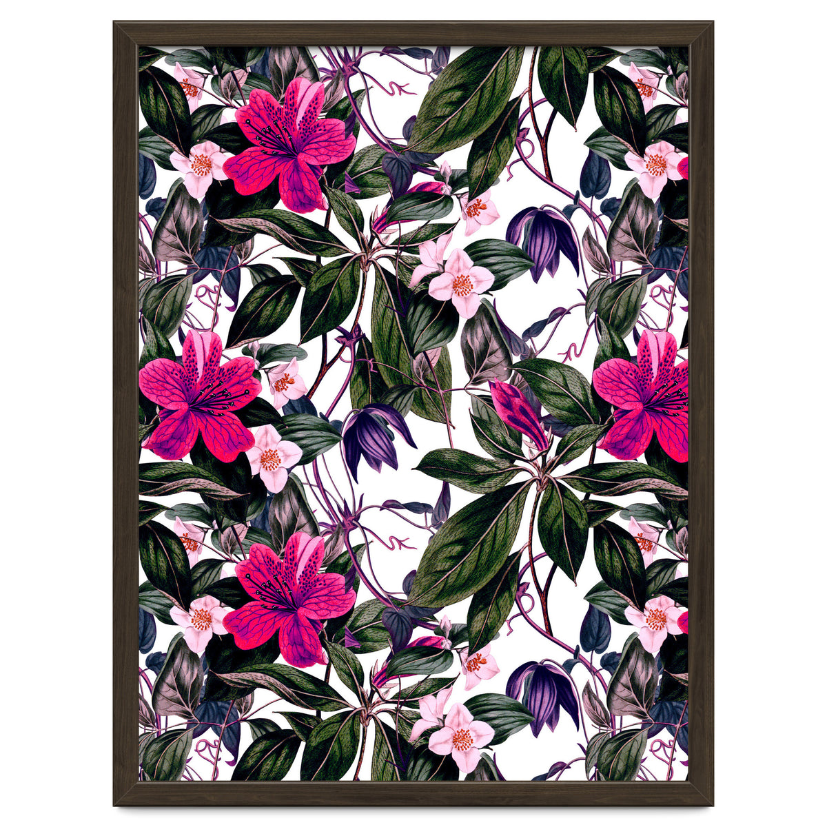 Pattern antique botanical flowers