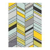 Colorful Concrete Chevron Pattern - Yellow, Blue, Grey (Print Only) thumbnail