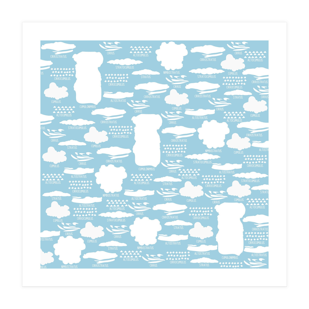 Clouds landscape on blue background (Print Only)