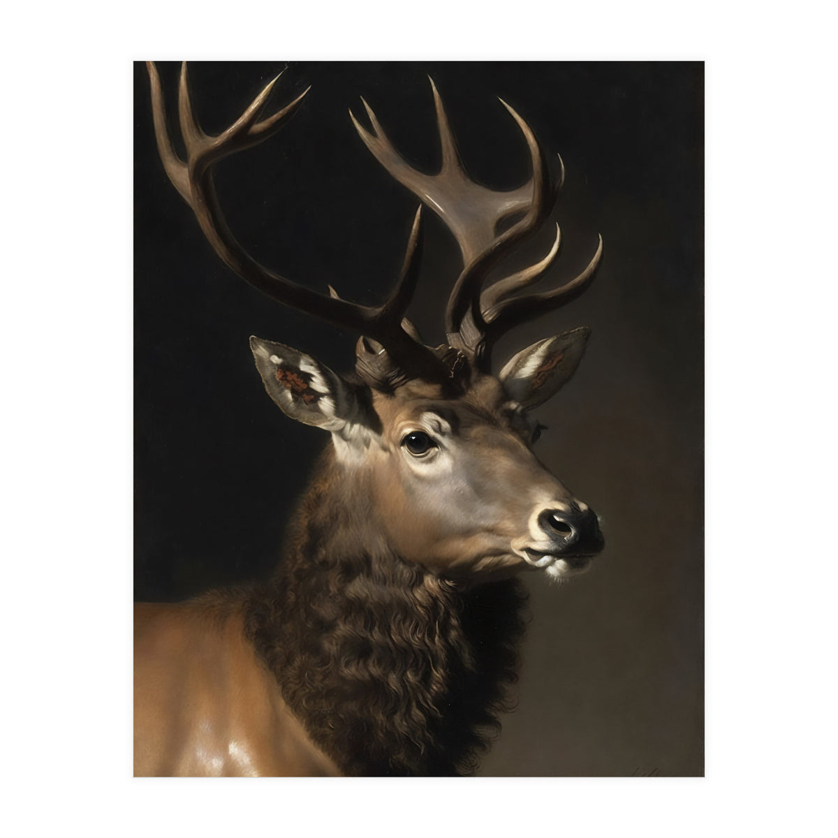 Stag Classical Oil Painting (Print Only)