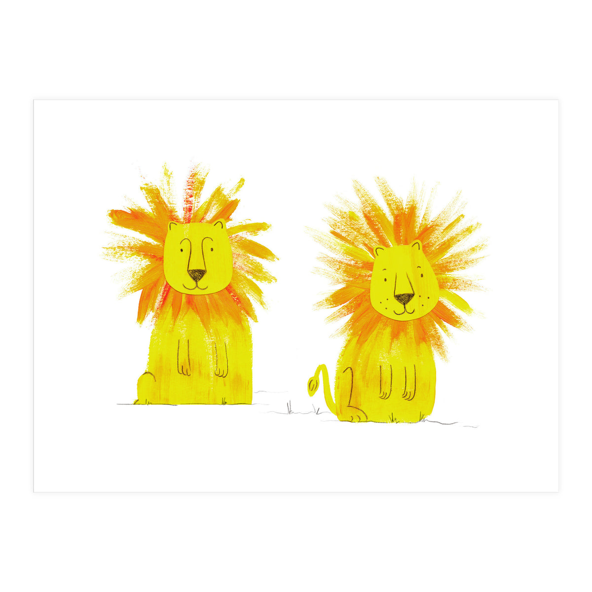 Two Lions  (Print Only)