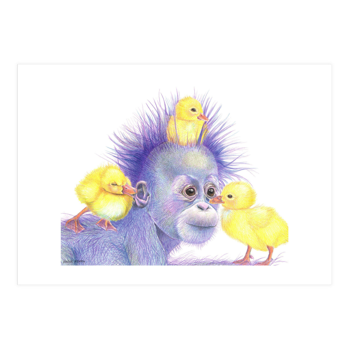 Purple Orangutan and Ducks (Print Only)