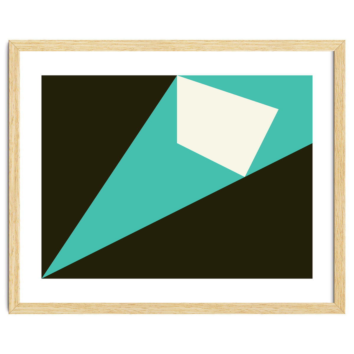 Geometric Shapes No. 72 - turquoise, white & black