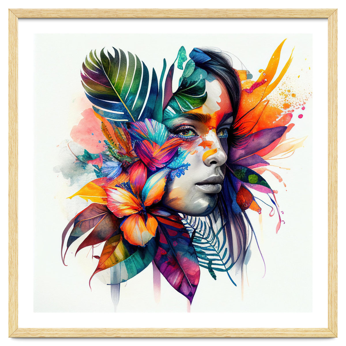 Watercolor Native Woman #1