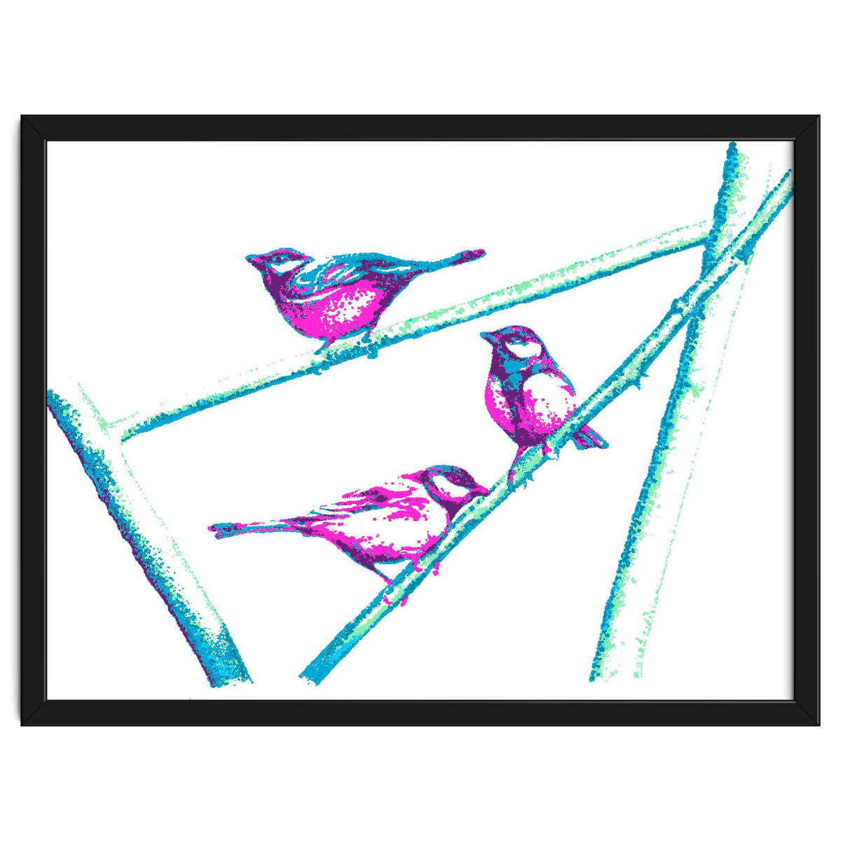 Garden Birds On A Branch