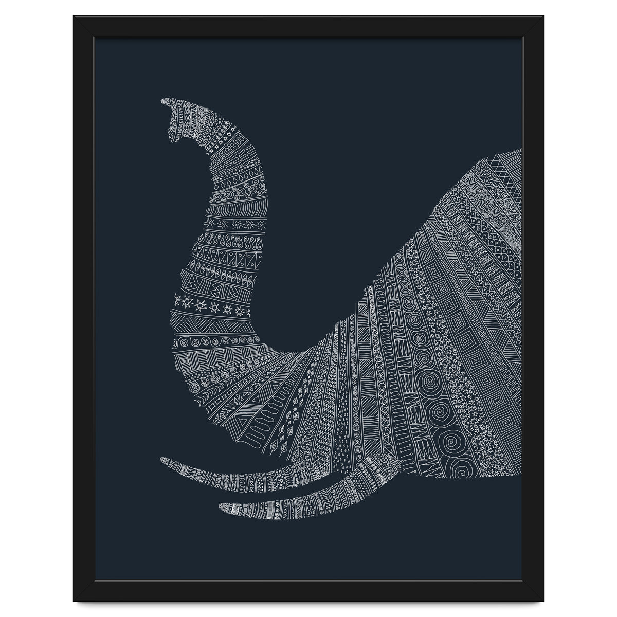 Elephant Blue Poster