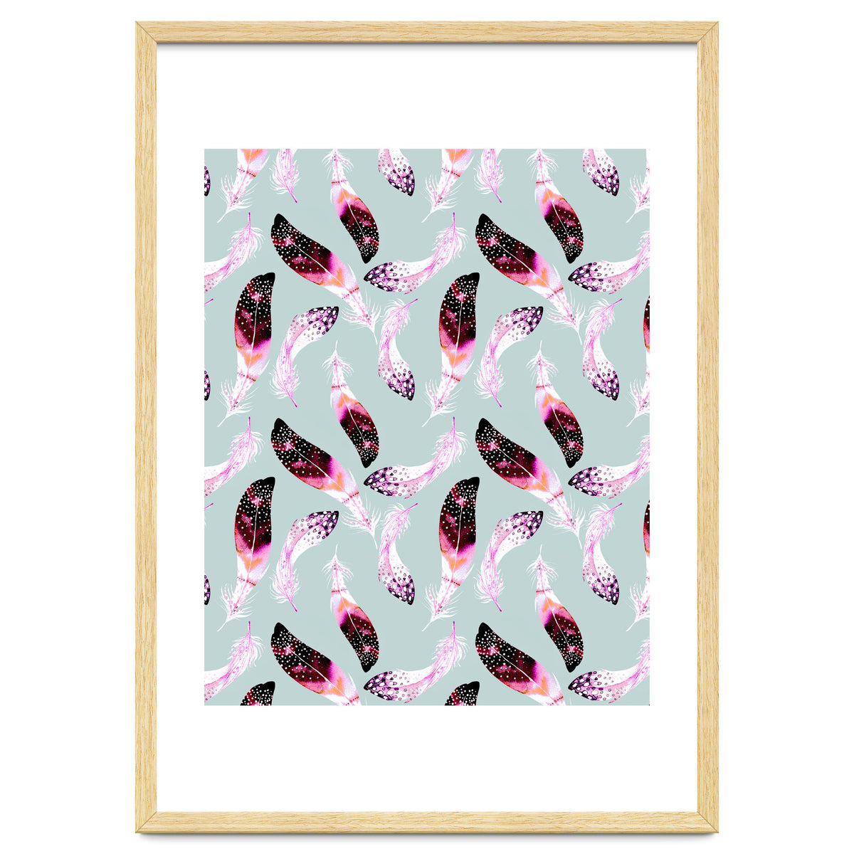 Bohemian pattern of feathers