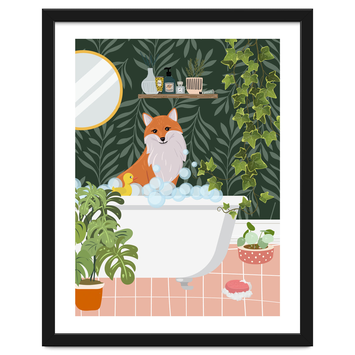 Fox Taking a Bath