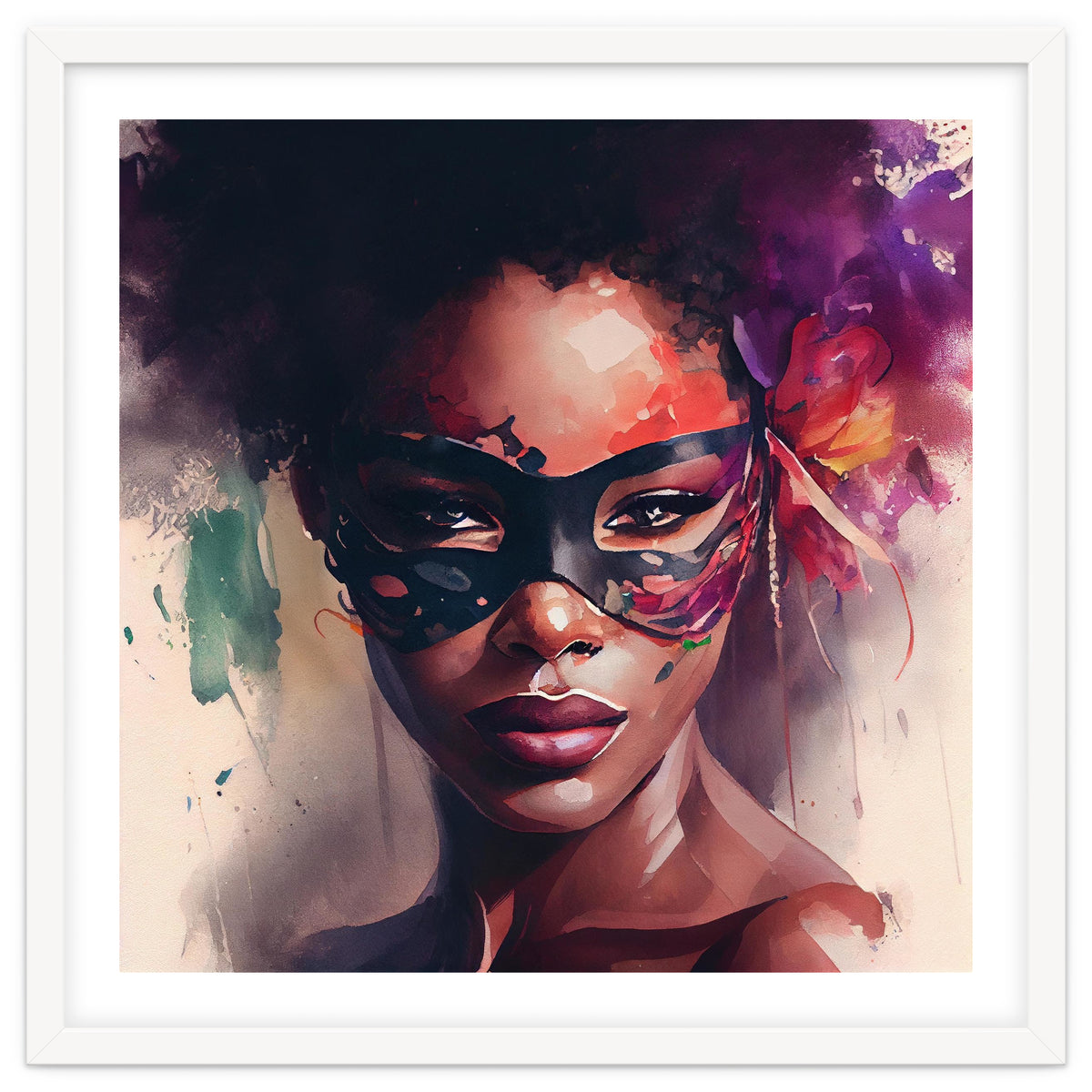 Watercolor Carnival Woman #3