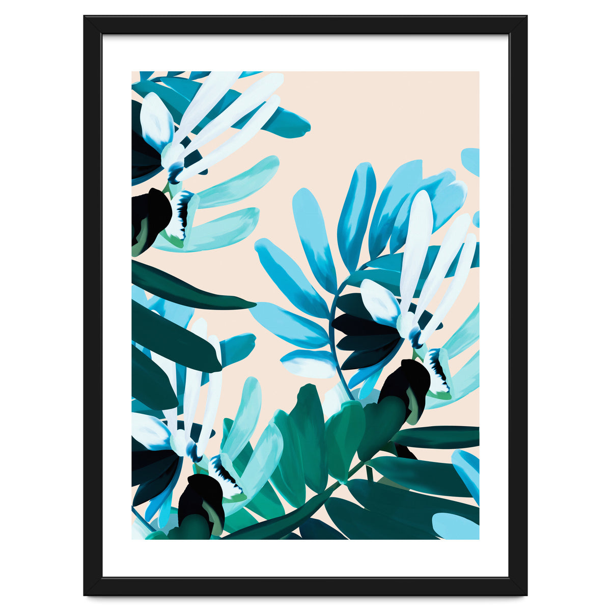 Large bluish botanical leaves