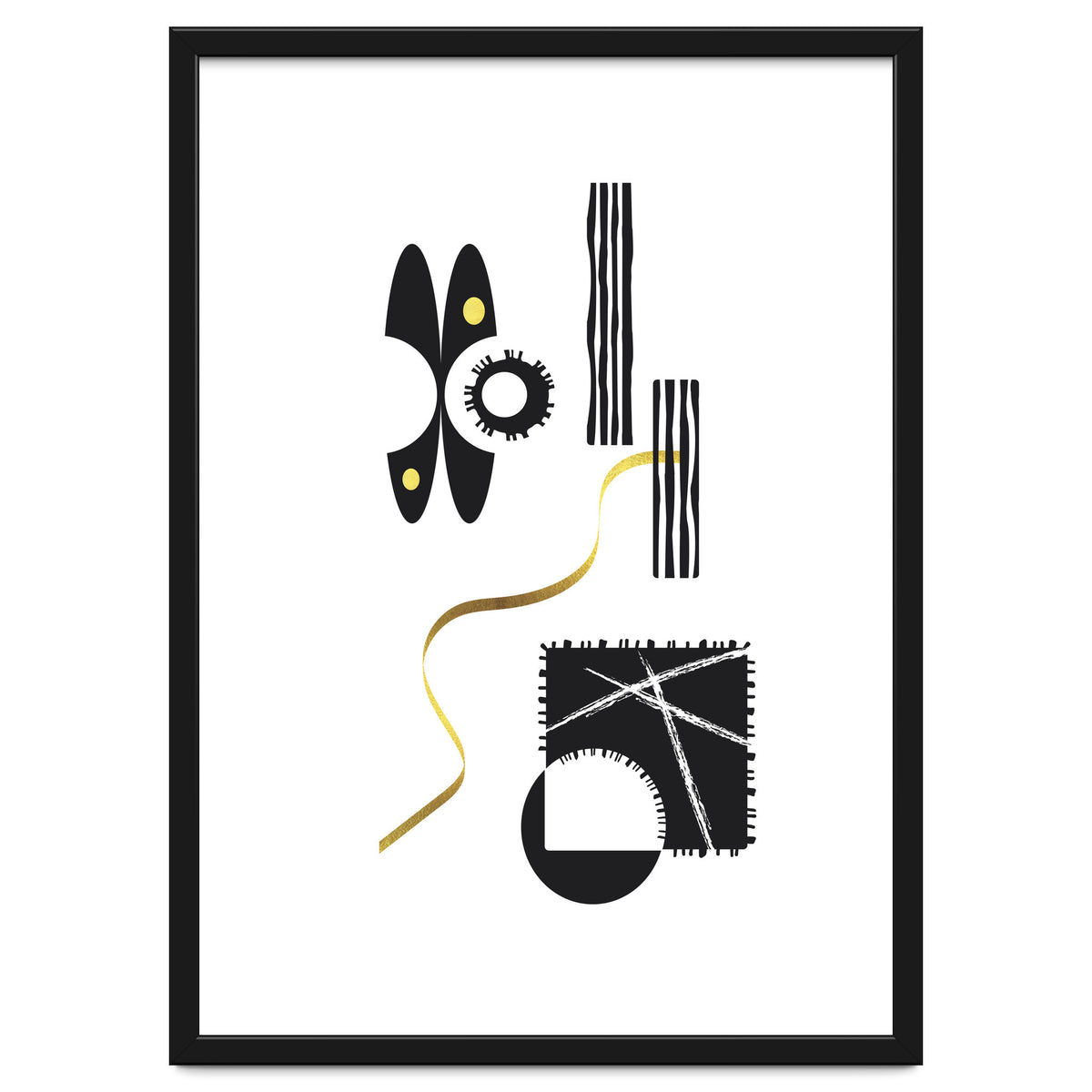 Black & White Abstract No. 3 | gold