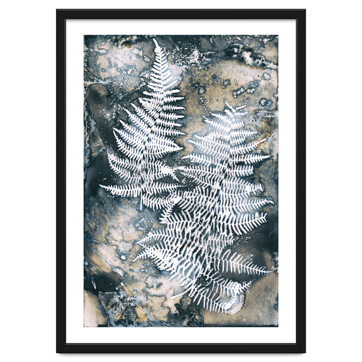 Indigo Blue Botanical Leaves No. 12